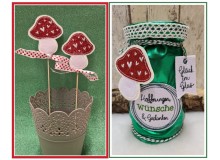 Stickdatei ITH - Glücksbringer Pilz Anhänger & Stecker